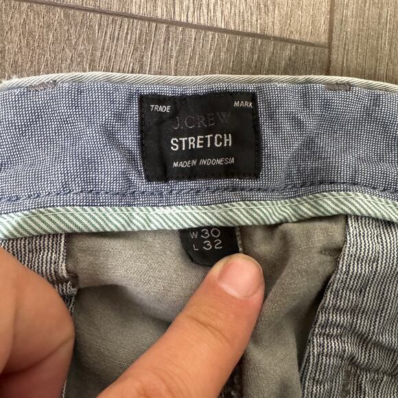 J.Crew Stretch 250 Skinny Chino Pants Mens 30x32 Gray Twill Cotton Blend Zip Fly - Picture 5 of 10